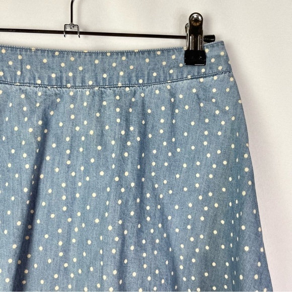 Forever 21 Chambray Blue & White Polka Dot A-Line Mini Skirt XS - Picture 5 of 6